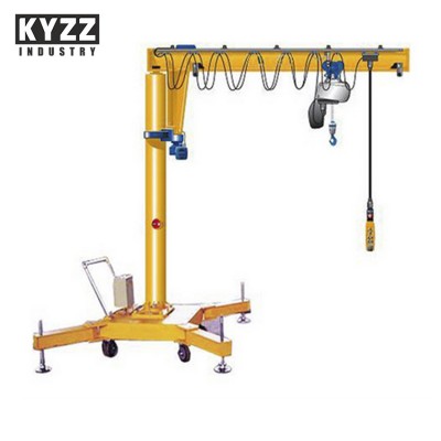 Pendant Control Electric Floor Mobile jib crane Free Standing, Small Jib Crane